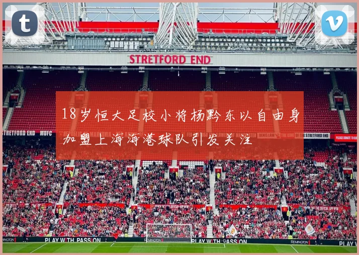 18岁恒大足校小将杨黔东以自由身加盟上海海港球队引发关注